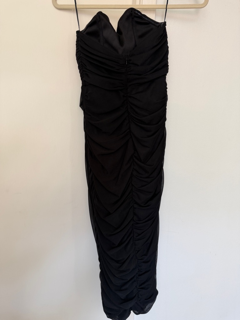 Black Ruched Strapless Dress - Picture 5 of 5